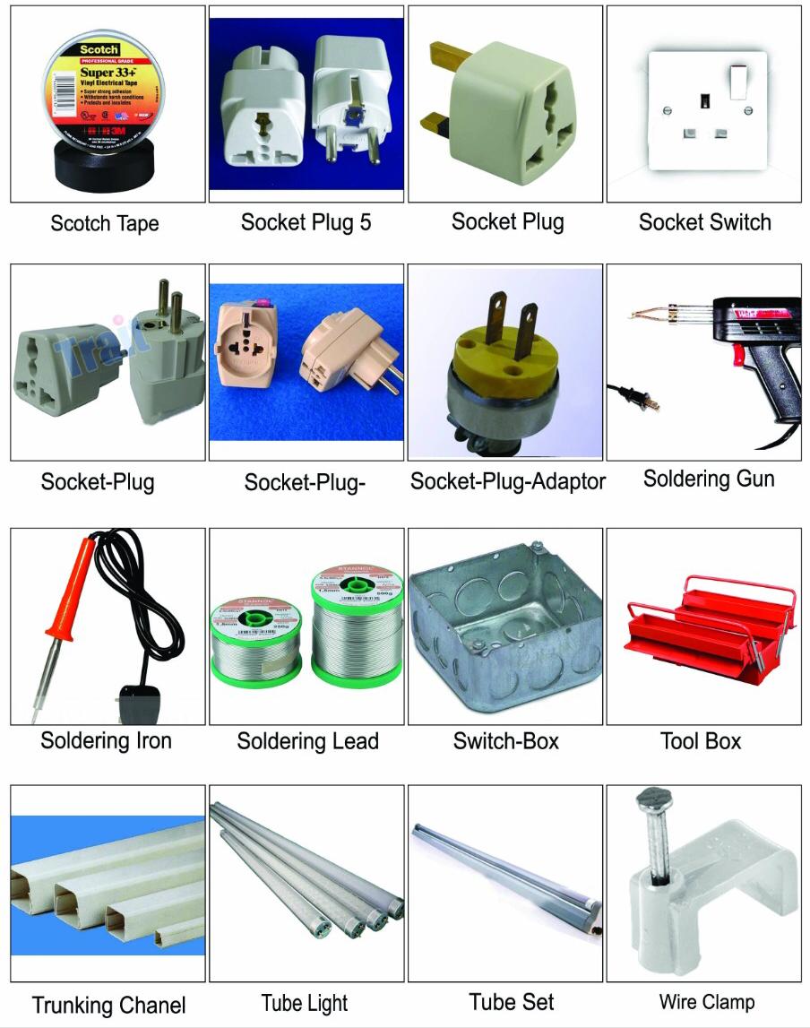 List of electrical shop supplies and materials